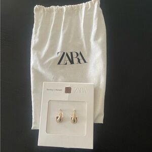 Zara Gold Metal Teardrop Earrings